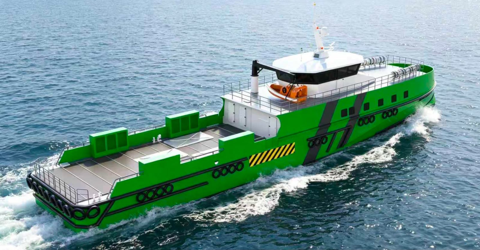45m Fast Crew Boat — deck view